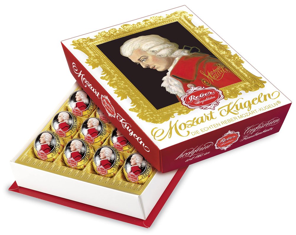 REBER Mozart Kugeln, 20-Piece Portrait Box