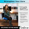 CanDo Sitting Wedge Active Seat Wobble Cushion for Posture, Back Pain, Stress Relief, Restlessness, and Anxiety - Adult Size, 14" x 14" view 2