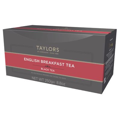 Taylors of Harrogate English Breakfast, Black Tea Individually Wrapped Bags, 100 Count (Pack of 1), Rich, Bright & Malty, Caffeinated, Enjoy Hot or Iced, 100 Teabags
