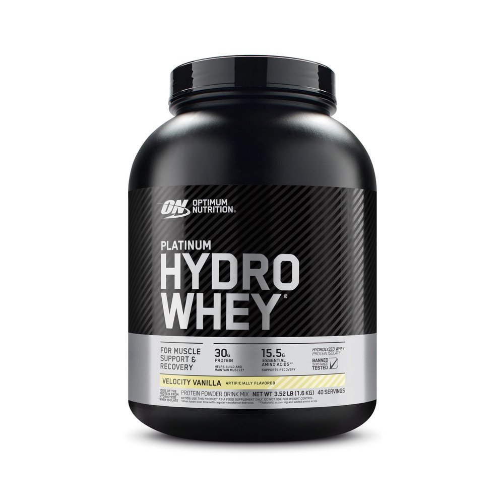 Optimum Nutrition Platinum Hydrowhey Protein Powder, 100% Hydrolyzed Whey Isolate Powder, Flavor: Velocity Vanilla, 3.5 Pounds (Packaging May Vary)