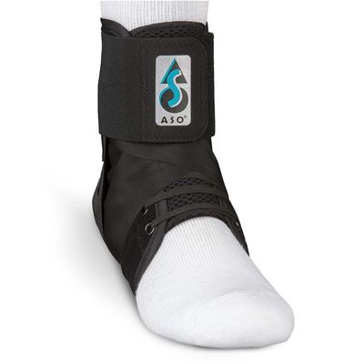 Med Spec ASO Speed Lacer (Medium, Black)  Ankle Brace for Sprained Ankle and Peroneal Tendonitis, Orthopedic Ankle Support for Men, Women, Adults, Teens and Kids, Sports Injury Recovery, 223614