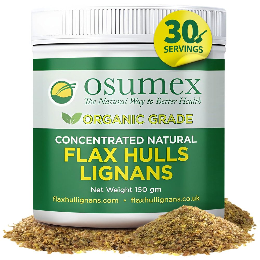 Osumex Flax Seed Hull Powder 150g - Flax Seeds Organic High in Lignan SDG for Digestion, Natural Concentrate Flaxseed Shells Only No Flaxseed Oil or Seeds Added, Smoothie Seeds for Daily Nutrition