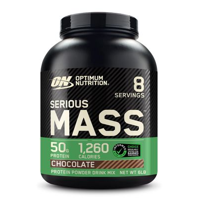 Optimum Nutrition Serious Mass, Weight Gainer Protein Powder, Mass Gainer, Vitamin C and Zinc for Immune Support, Creatine, Chocolate, 6 Pound (Packaging May Vary)