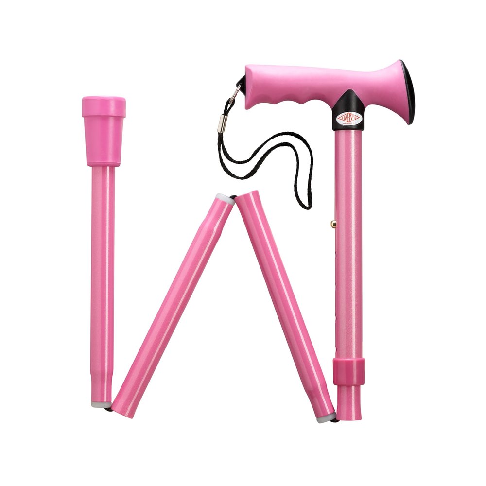 Overmold Ergonomic Folding Walking Cane (Light Pink) by HARVY