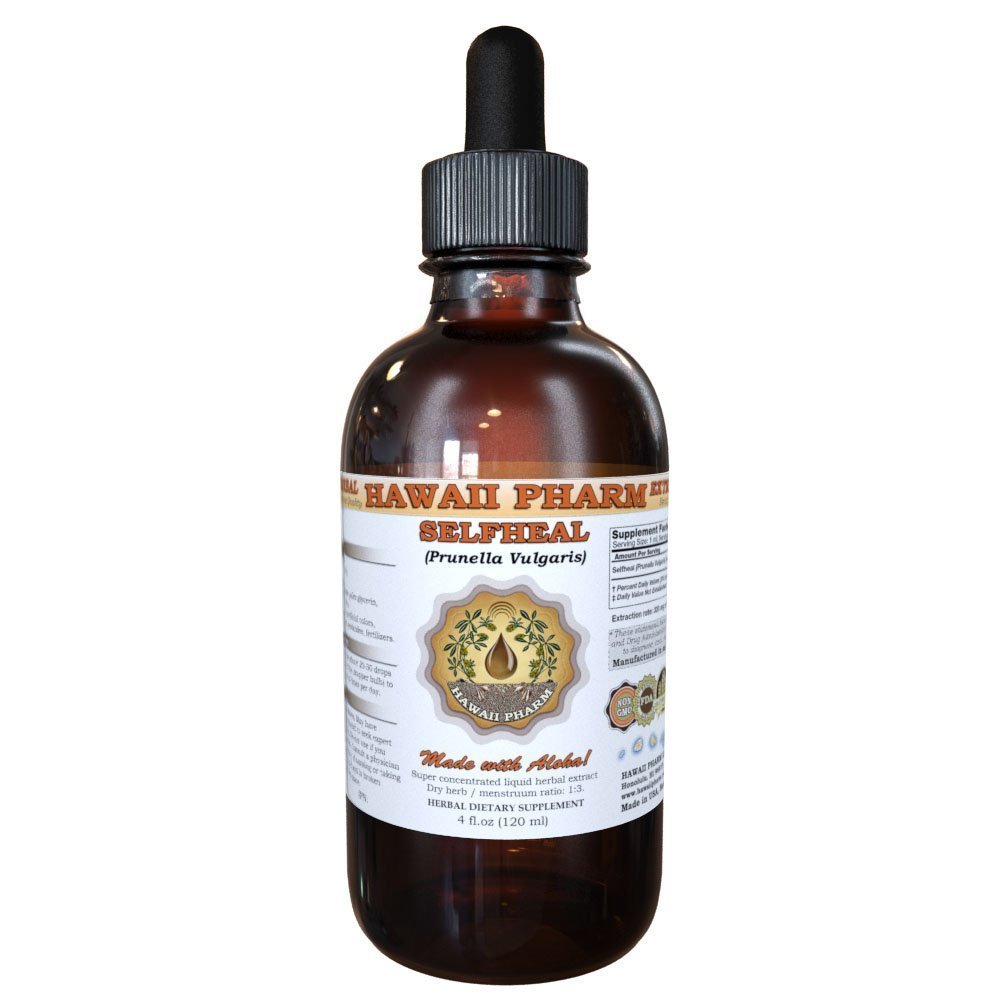 Selfheal Liquid Extract, Organic Selfheal (Prunella Vulgaris) Tincture, Herbal Supplement, Hawaii Pharm, Made in USA, 2 fl.oz