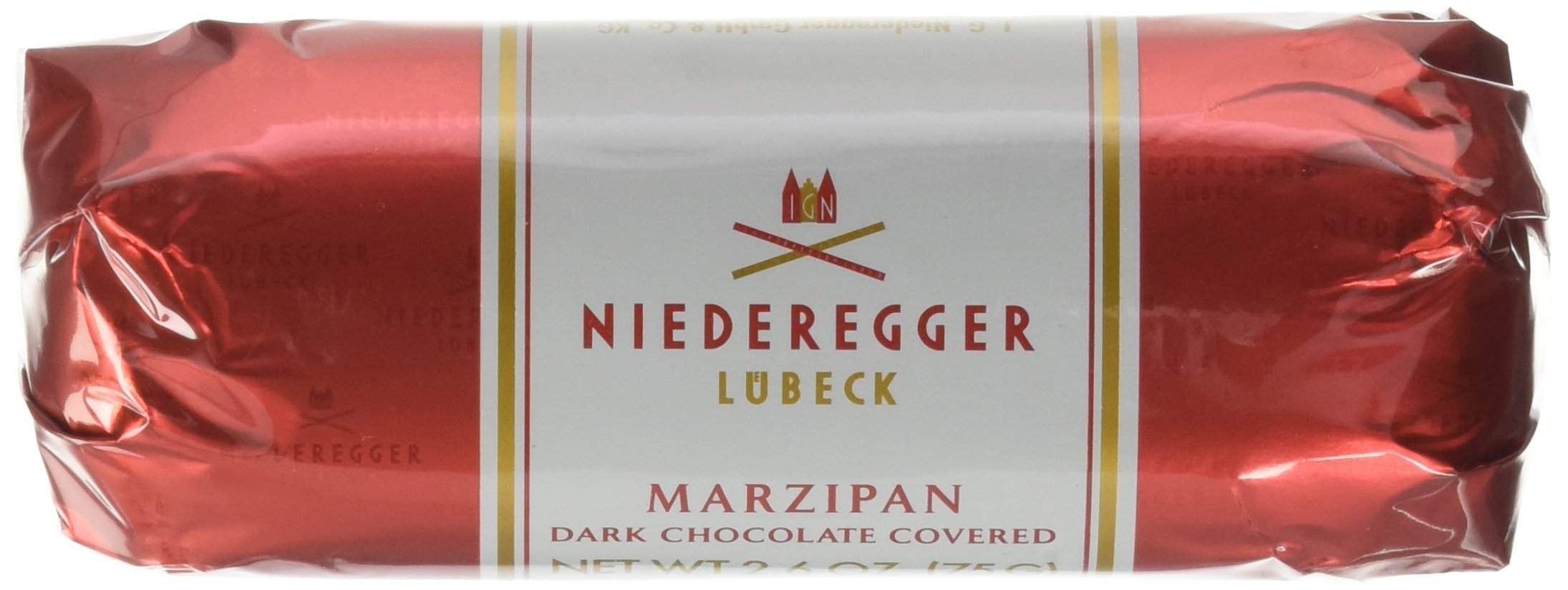 Niederegger Classic Marzipan Loaf Covered with Crisp & Dark Chocolate | Ultimate Marzipan Masterpiece | Premium Quality Ingredients | Handcrafted in Germany | Kosher | Pack of 20 | 2.6 oz (75g) each
