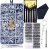 JANYUN Upgrade Version Eyeglass Repair Kit,1500 Pcs More Complete Glasses Screws Kit and Nose Pads with 6 Pcs Screwdrivers and 3 Pcs Tools for Glasses, Eyeglasses and Sunglasses Repair view 1