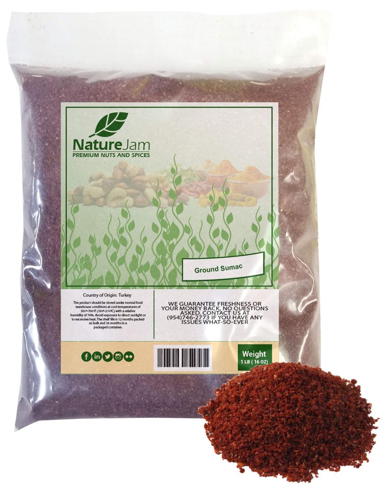 Sumac Spice Seasoning 1 Pound Bulk Bag-Pure 100% Sumac Heat Sealed for Freshness
