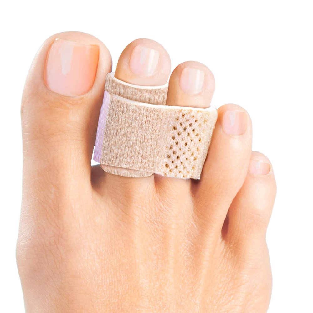 Welnove 6Pcs Hammer Toe Straightener, Hammer Toe Splints, Toe Wraps Cushioned Bandages for Correcting Hammer Toes, Broken, Bent, Curled, Crooked & Overlapping Toes (Beige)