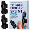 Dr. Frederick's Trigger Finger Splint - 2 ct - HSA/FSA - Index, Middle & Ring Fingers - Padded Brace for Arthritis, Mallet Finger, Tendonitis - Adjustable, Doctor-Developed - Regular Black view 1