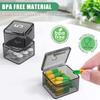 Monthly Pill Organizer Once a Day - 30 Day Pill Organizer Box - Squeeze to Open - Large Compartments Portable Case for Travel, Month Pill Cases Medicine Organizer for Vitamin (Black) view 3