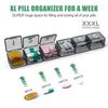 Monthly Pill Organizer Once a Day - 30 Day Pill Organizer Box - Squeeze to Open - Large Compartments Portable Case for Travel, Month Pill Cases Medicine Organizer for Vitamin (Black) view 4