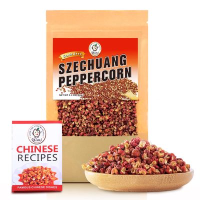 Yimi Sichuan Szechuan Peppercorns, Grade AAA Sichuan Whole Red Peppercorn, Strong Flavor for Mapo Tofu, Kung Pao Chicken, Ideal for Gift, 2.1 oz
