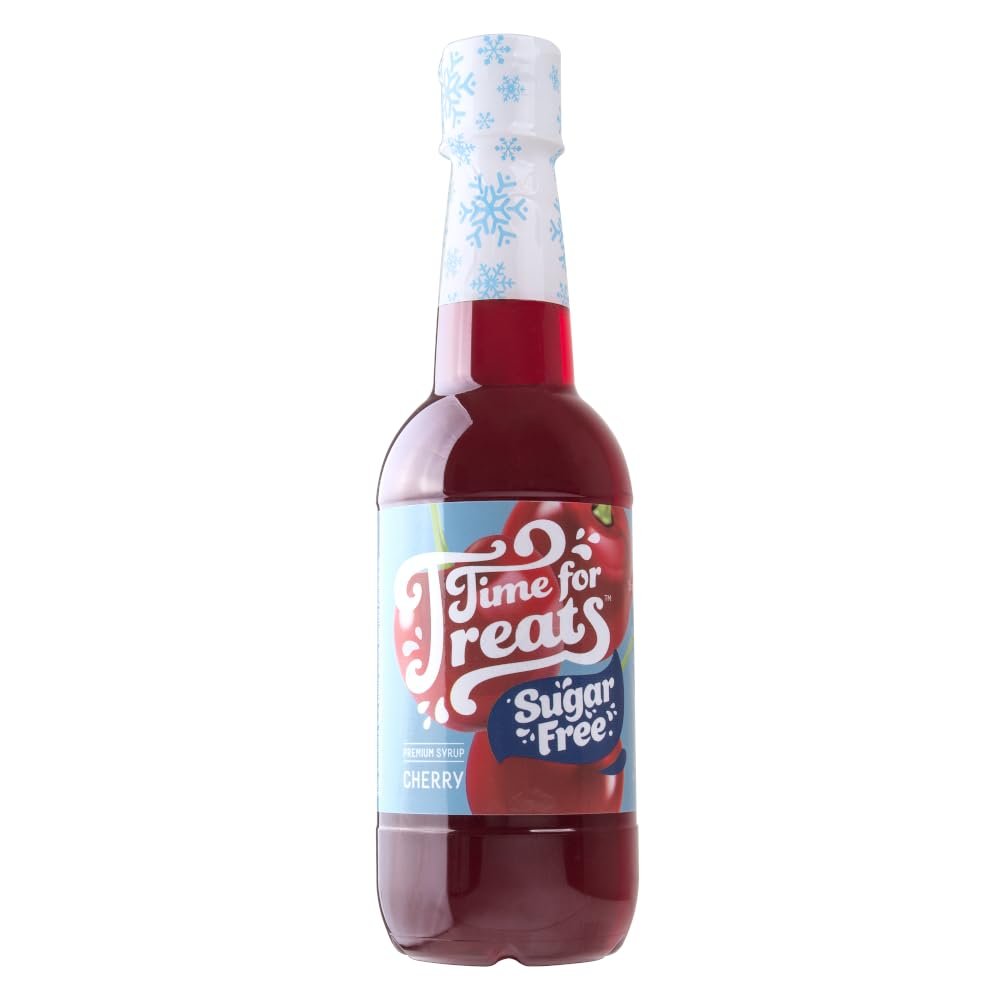 Time For Treats Flavored Syrup 16.9 Fluid Ounce Bottle for Snow Cones, Homemade Sodas, Cocktails, Coffee, Baking and More (Cherry - SUGAR FREE)