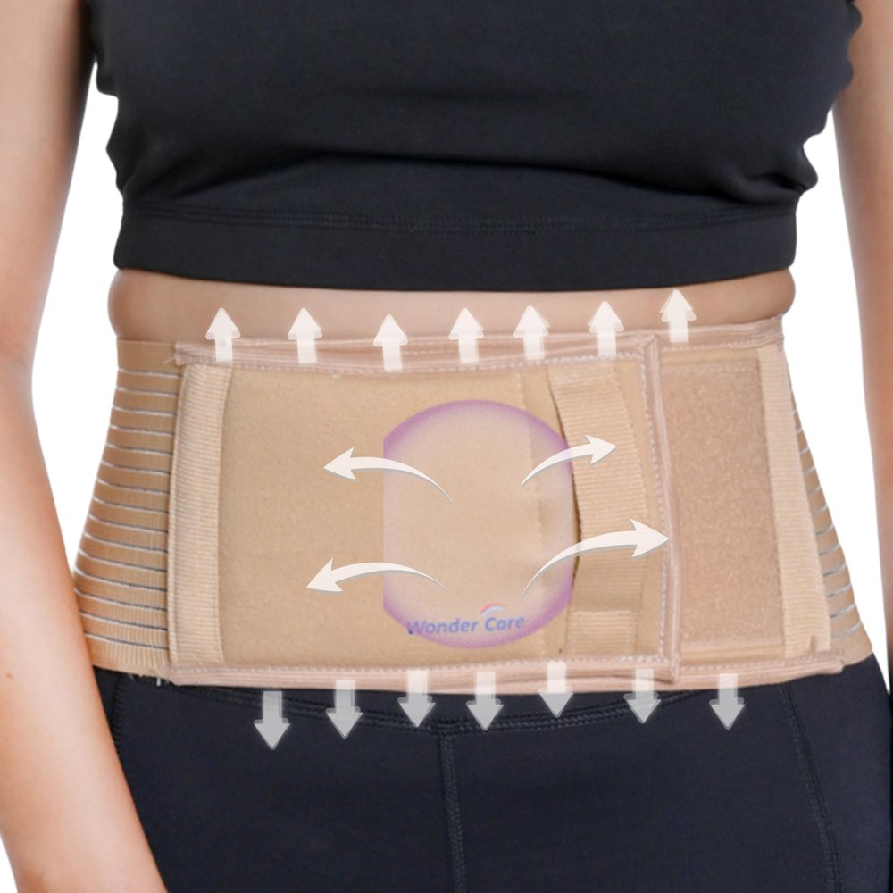 Wonder Care Umbilical Hernia Support Belt for Men and Women, Abdominal Binder Adjustable Truss Support with Compression Pad for Belly Button Hernias, Navel, Ventral and Incisional Hernias, 3XL