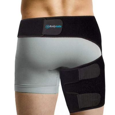 Bodymate Hip Brace for Sciatica Pain Relief - Supporting Belts, SI Belt/Sacroiliac Belt, Compression Wrap for Hip, Thigh, Hamstring, Muscles - For Men, Women (Large, Hip less than 44 inches)