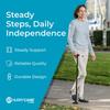 HurryCane Freedom Edition Foldable Walking Cane With T Handle - Enhanced Mobility Support - Patented SteadiGrip Base - Adjustable Height - Lightweight Foldable Design - Black view 2