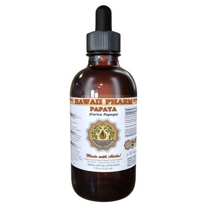 HawaiiPharm Papaya Liquid Extract, Organic Papaya (Carica Papaya) Tincture, Herbal Supplement, Made in USA, 2 fl.oz