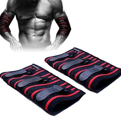 Kangkang Weightlifting Elbow Sleeve, Adjustable Elbow Brace Compression Support, Used For Tendinitis, Golf Elbow Treatment, Arthritis, Weightlifting Bench Press Elbow Pad Protector 1 Pair (XXl)
