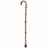 PCP Solid Oak Wood Cane, Round Handle, Crook Style, Walking Aid with Slip Resistant Rubber Grips, Large Grip view 2