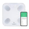 FitTrack Dara Smart BMI Digital Scale - Measure Weight and Body Fat - Most Accurate Bluetooth Glass Bathroom Scale (White) view 1