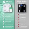 FitTrack Dara Smart BMI Digital Scale - Measure Weight and Body Fat - Most Accurate Bluetooth Glass Bathroom Scale (White) view 2