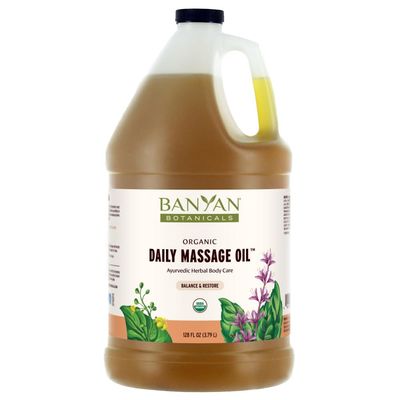 Banyan Botanicals Daily Massage Oil  Organic Ayurvedic Massage Oil  Balancing and Grounding  128 oz  Non GMO Sustainably Sourced