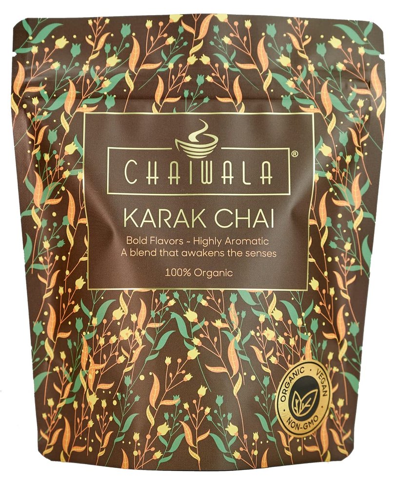 Chaiwala Karak Chai - Organic Black Loose Leaf Tea | 40 cups | Instant Brew Hot, Iced or Chai Latte | 4oz